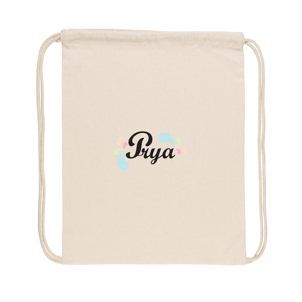 Rucsac cu șnur din bumbac reciclat de 145g Impact AWARE™ off white