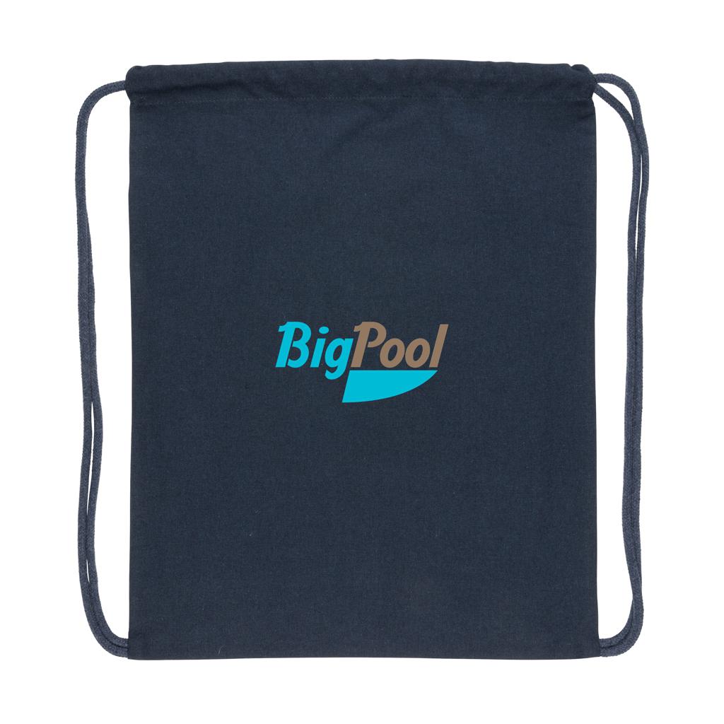 Rucsac cu șnur din bumbac reciclat de 145g Impact AWARE™ navy