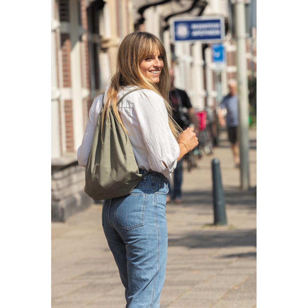 Rucsac cu șnur din bumbac reciclat de 145g Impact AWARE™ green