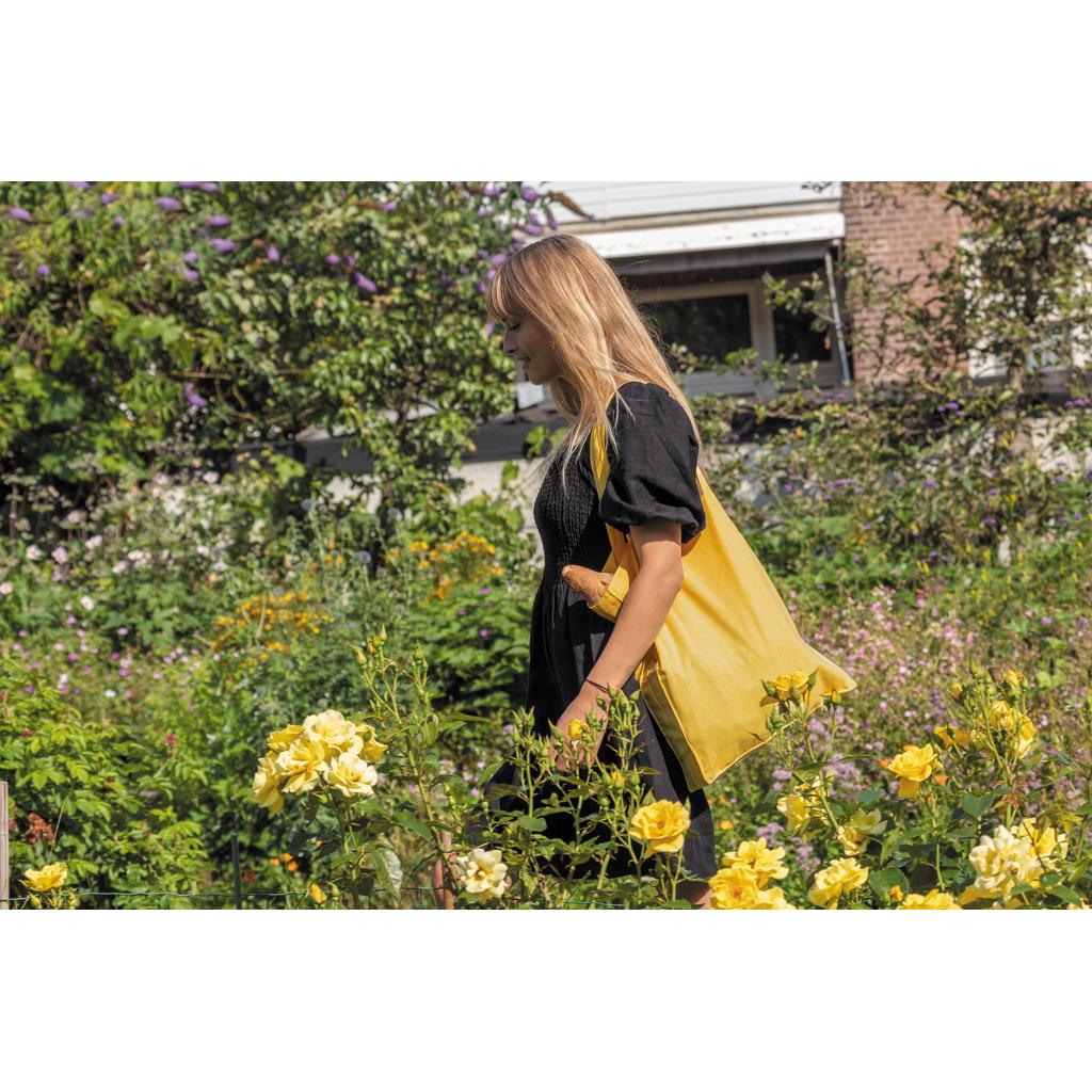 Geantă tote din bumbac reciclat cu bază de 145g Impact AWARE™ yellow