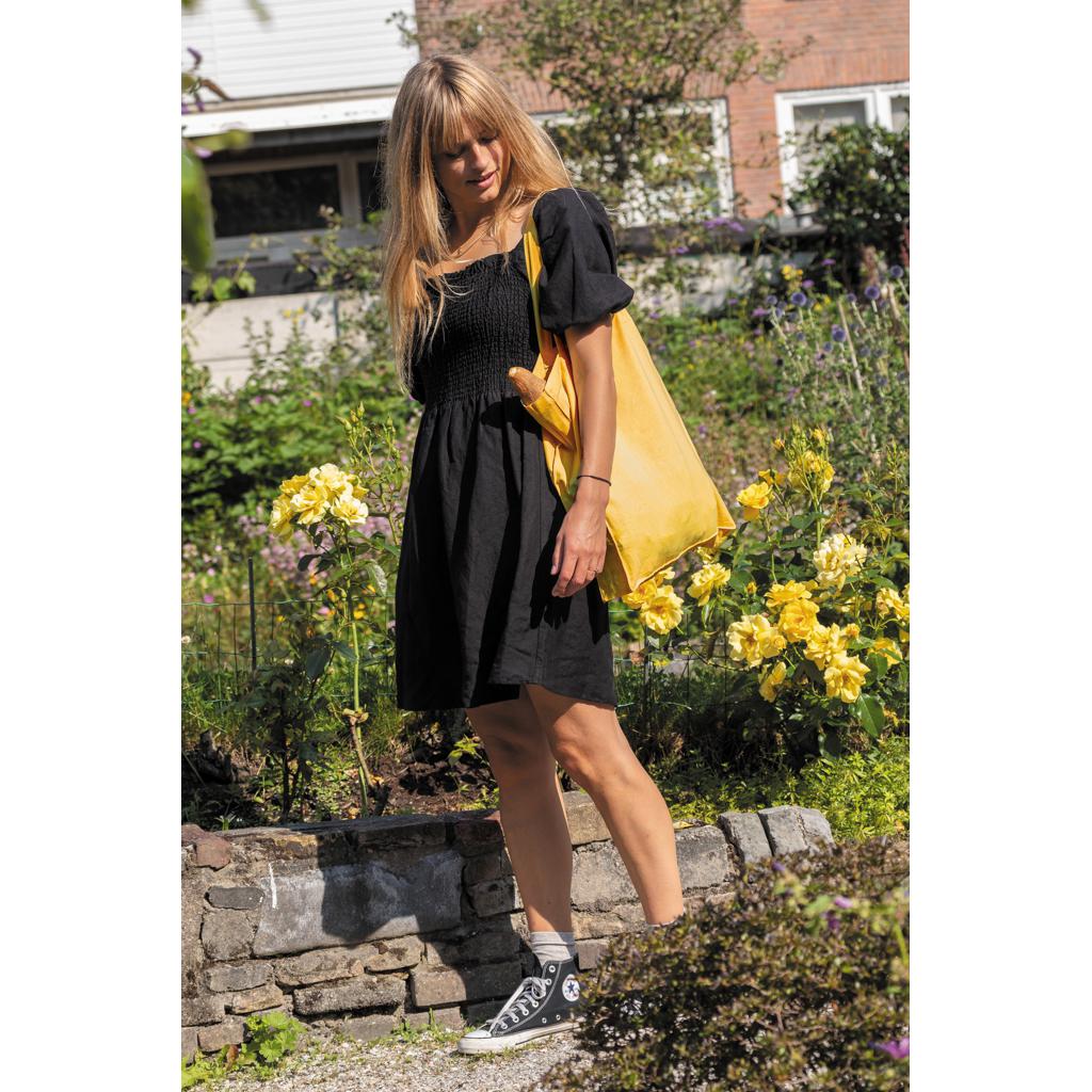 Geantă tote din bumbac reciclat cu bază de 145g Impact AWARE™ yellow