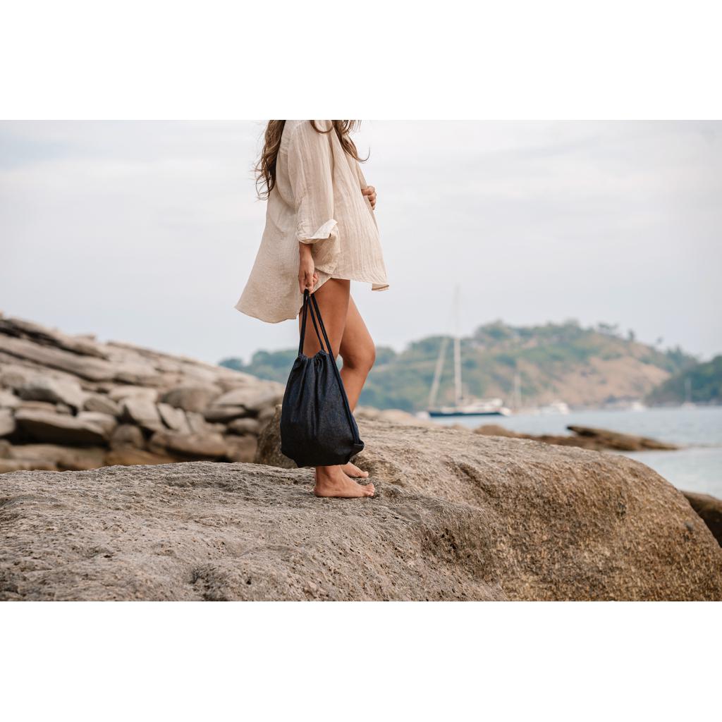 Rucsac cu șnur din denim reciclat Impact AWARE™ blue