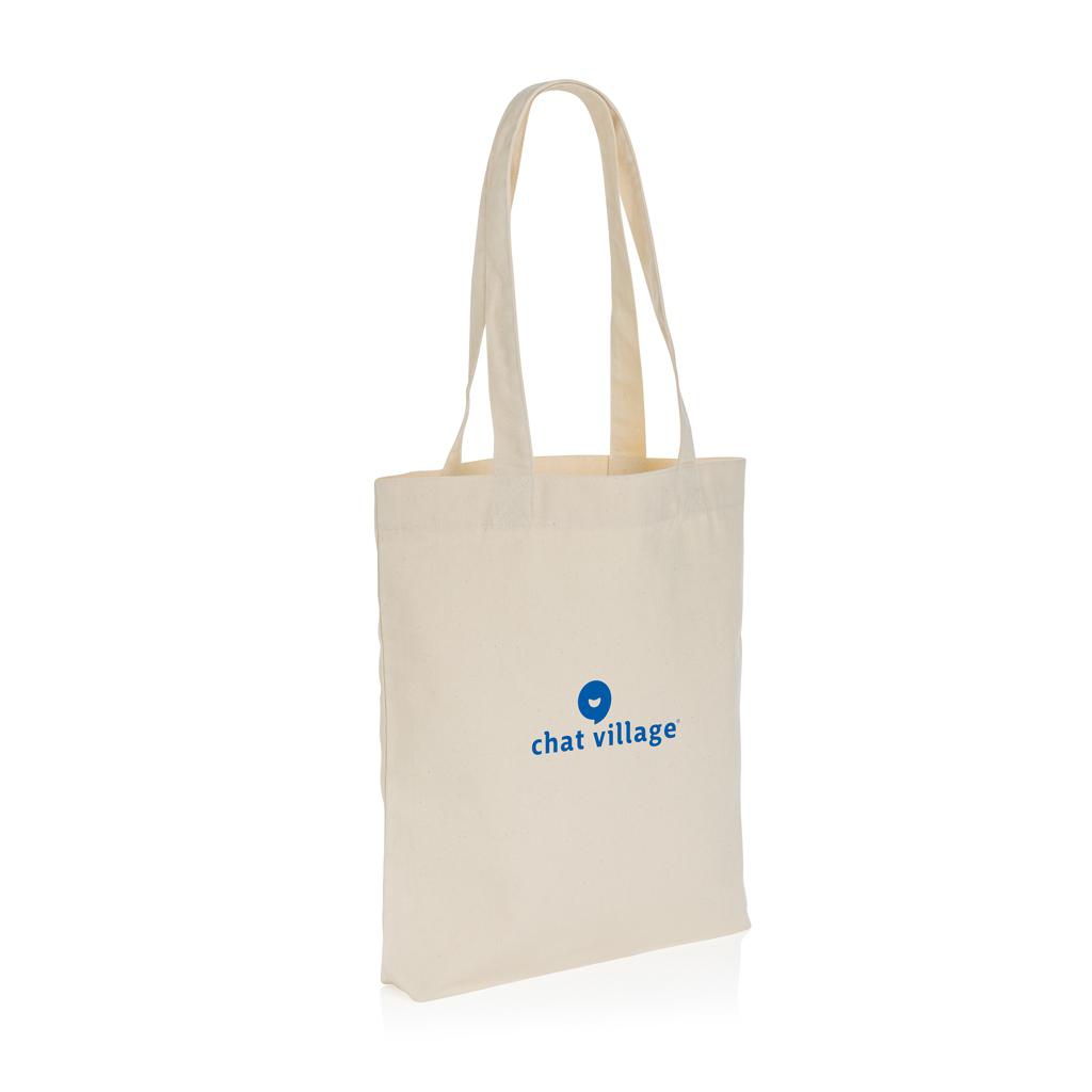 Geantă tote din pânză reciclată de 285gsm, necolorată Impact AWARE™  off white