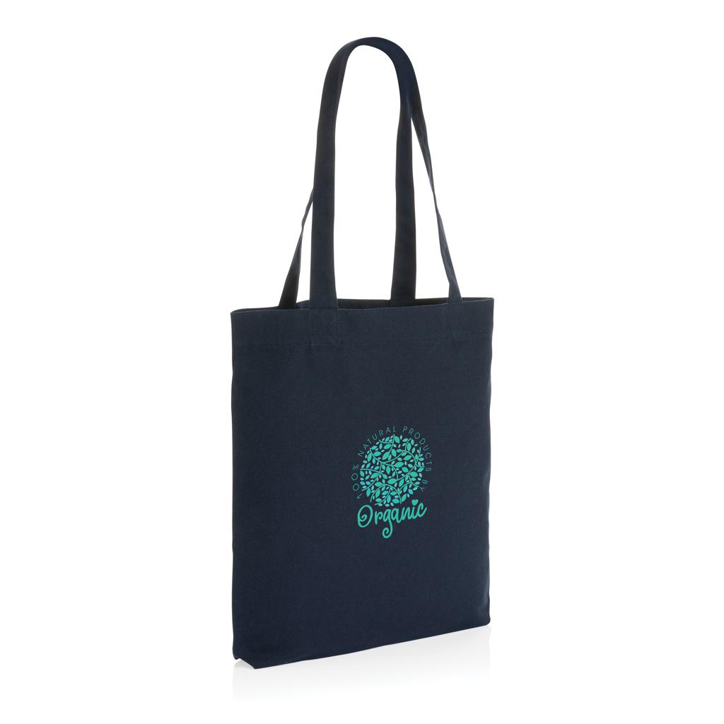Geantă tote din pânză reciclată de 285gsm, necolorată Impact AWARE™  navy