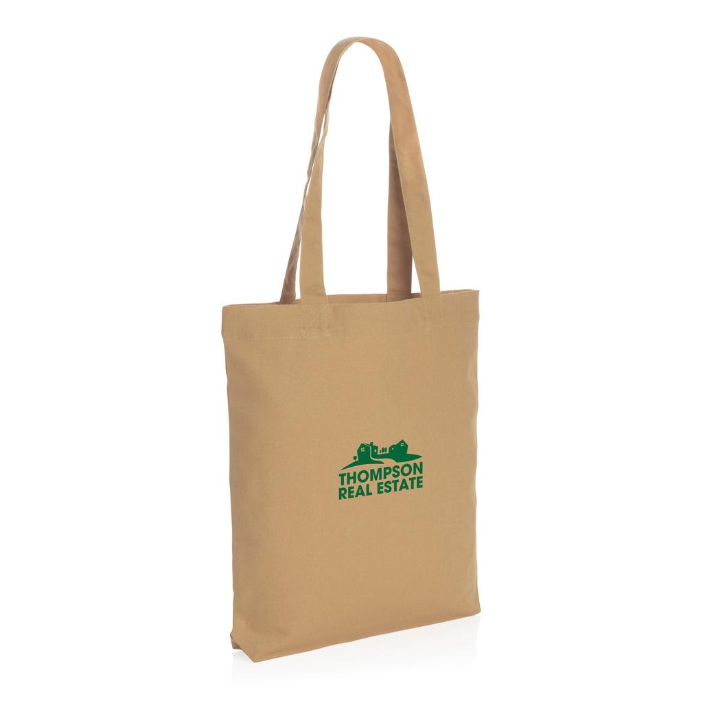 Geantă tote din pânză reciclată de 285gsm, necolorată Impact AWARE™  brown