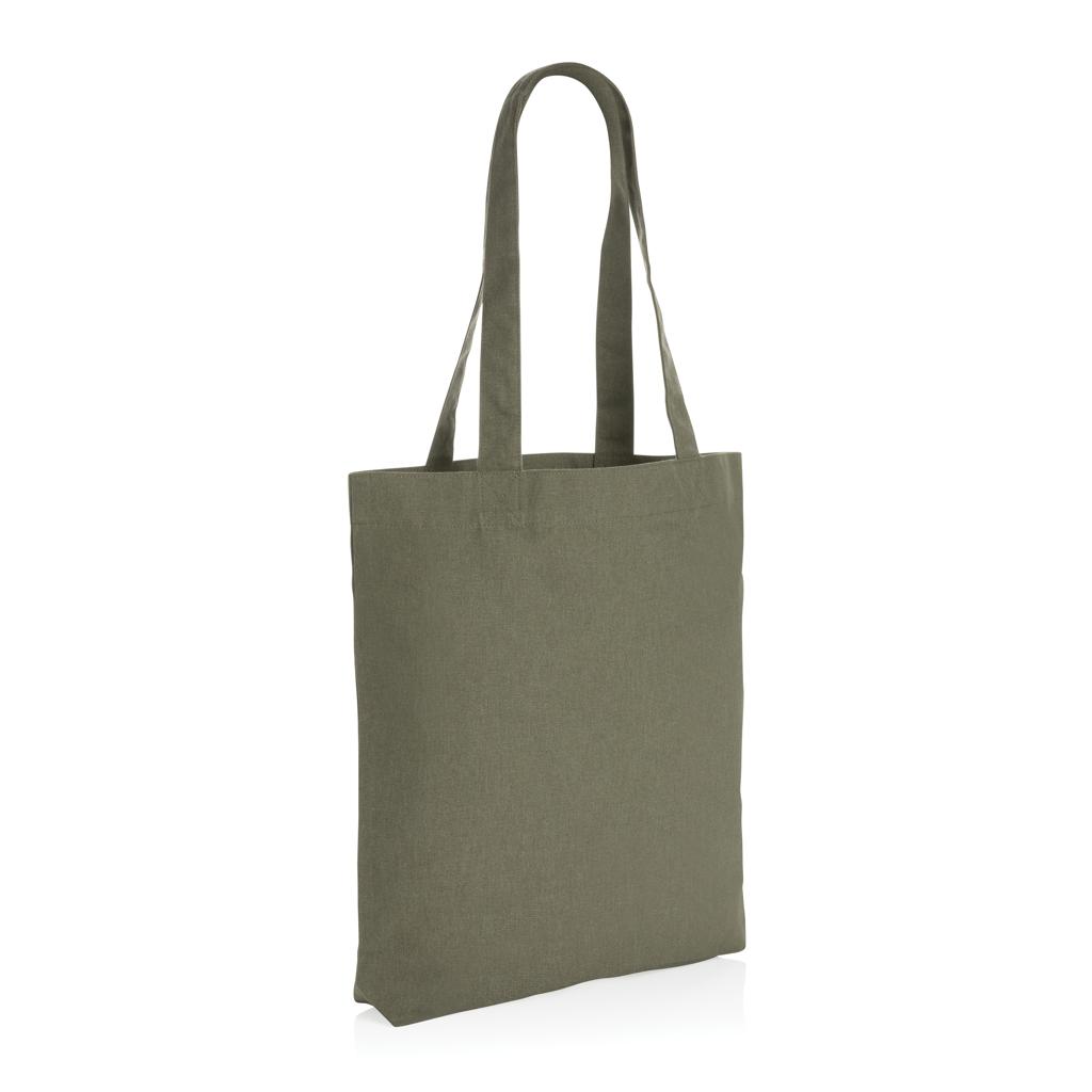 Geantă tote din pânză reciclată de 285gsm, necolorată Impact AWARE™  green