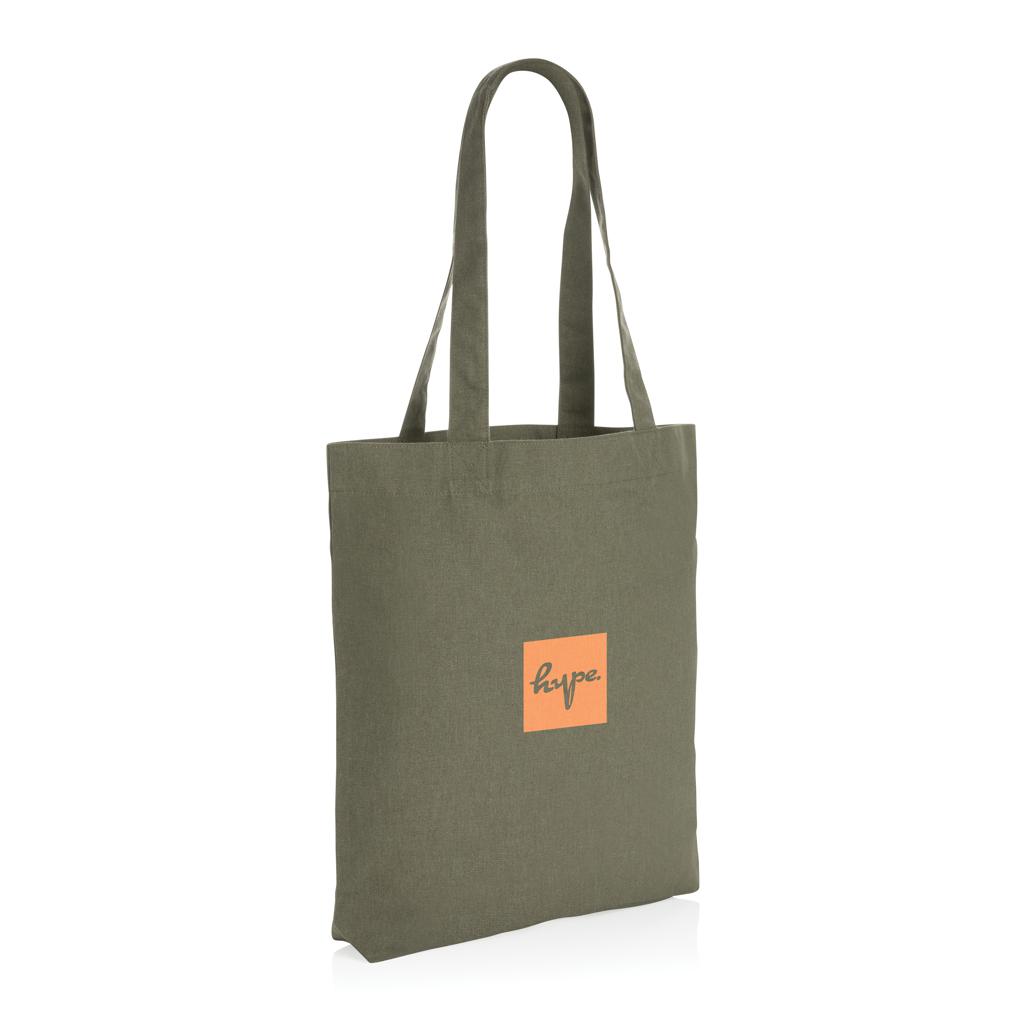 Geantă tote din pânză reciclată de 285gsm, necolorată Impact AWARE™  green