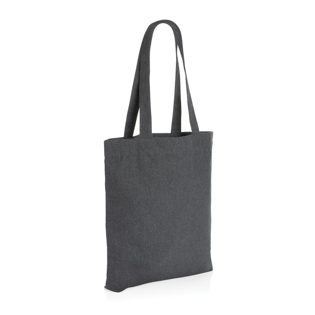 Geantă tote din pânză reciclată de 285gsm, necolorată Impact AWARE™  anthracite