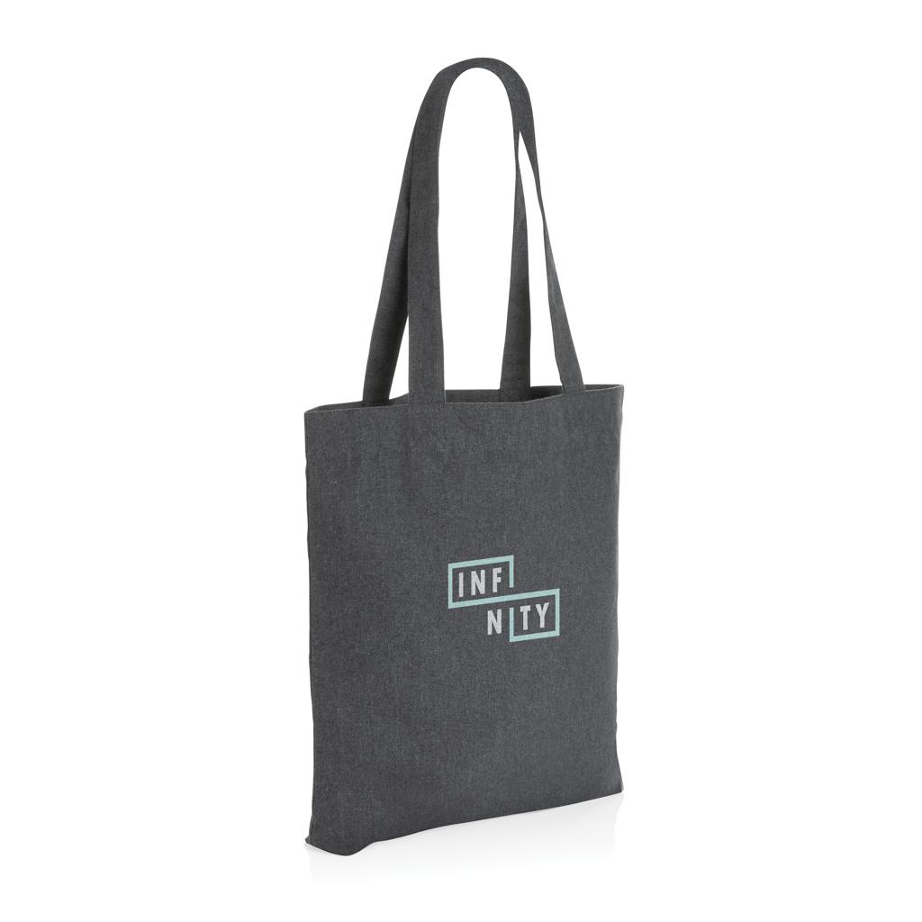 Geantă tote din pânză reciclată de 285gsm, necolorată Impact AWARE™  anthracite