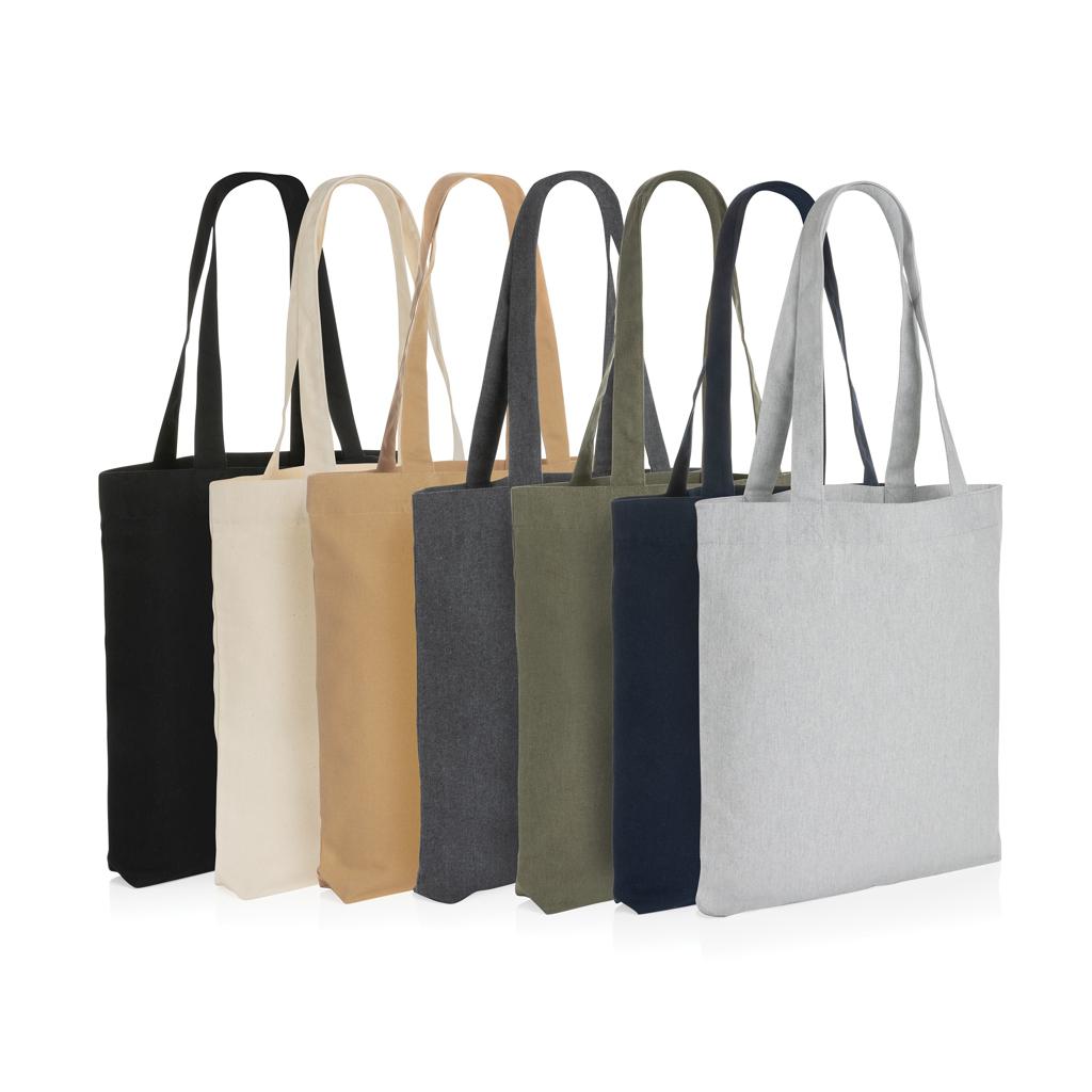 Geantă tote din pânză reciclată de 285gsm, necolorată Impact AWARE™  anthracite