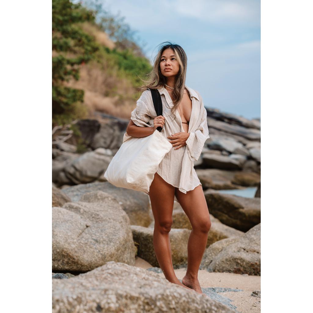 Geantă mare din pânză reciclată  240 gsm, necolorată Impact Aware™ off white