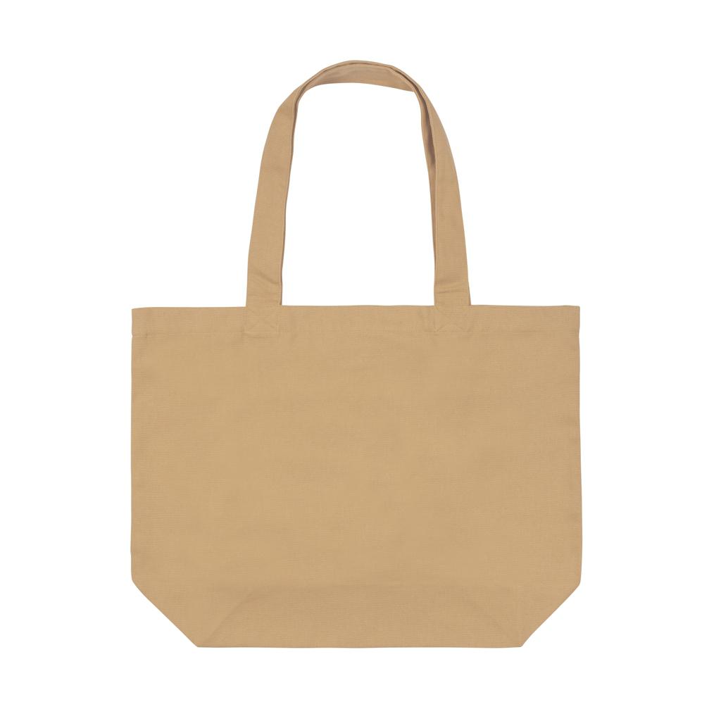 Geantă shopper din pânză reciclată 240 gsm cu buzunar, necolorată Impact Aware™ brown