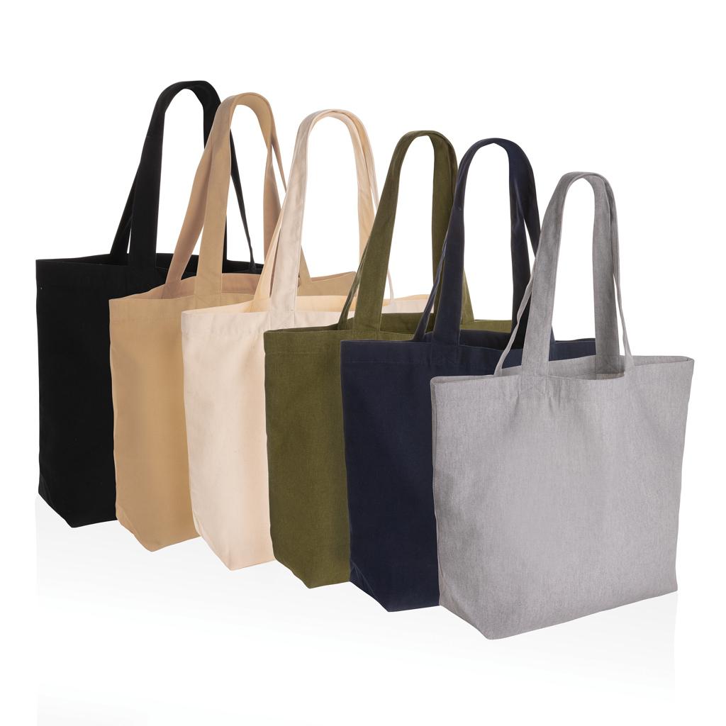 Geantă shopper din pânză reciclată 240 gsm cu buzunar, necolorată Impact Aware™ brown