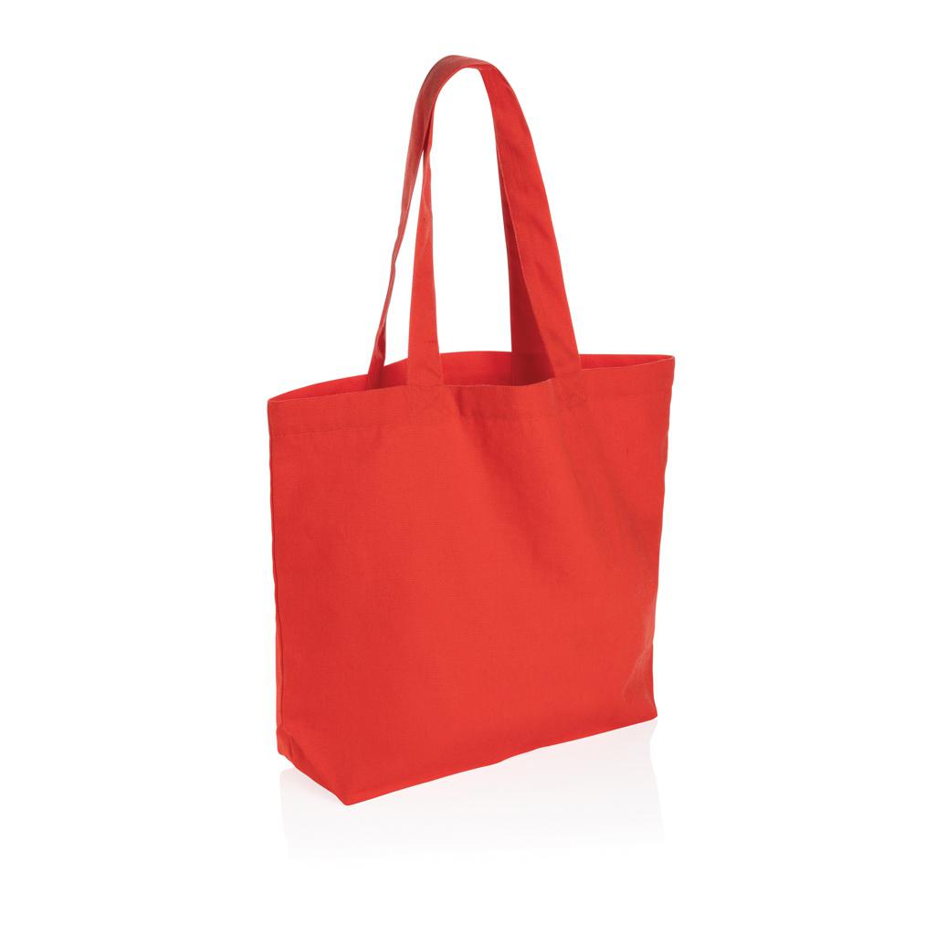 Geantă shopper din pânză reciclată 240 gsm cu buzunar Impact Aware™  luscious red