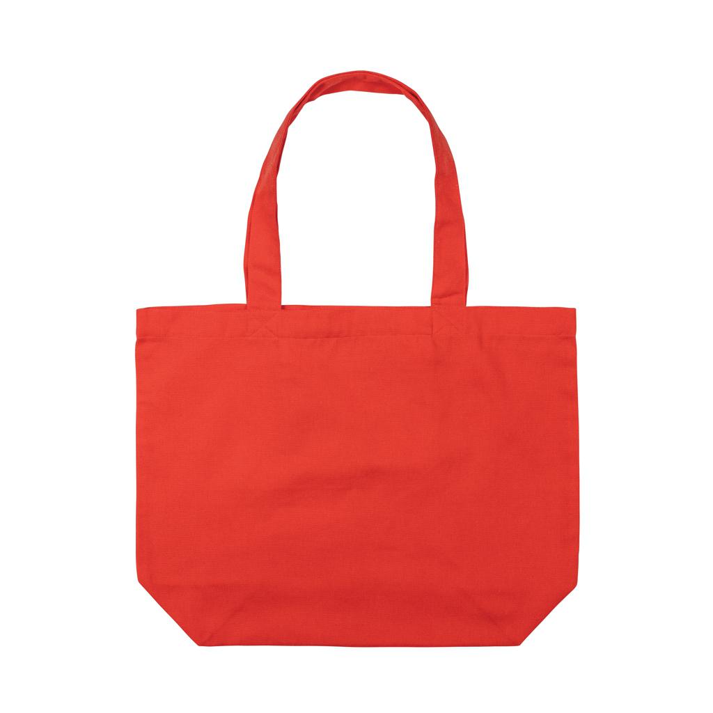 Geantă shopper din pânză reciclată 240 gsm cu buzunar Impact Aware™  luscious red