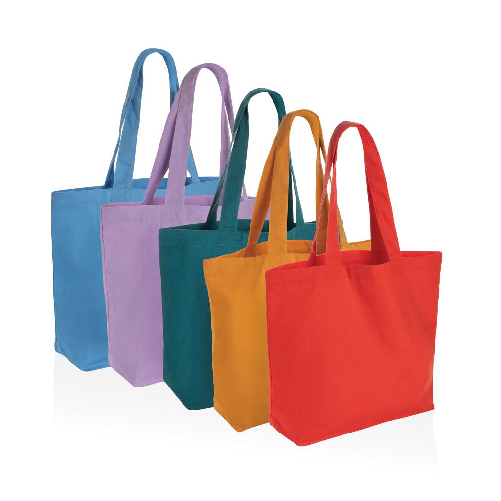 Geantă shopper din pânză reciclată 240 gsm cu buzunar Impact Aware™  luscious red