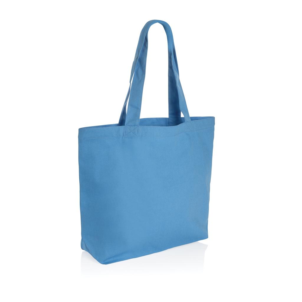 Geantă shopper din pânză reciclată 240 gsm cu buzunar Impact Aware™  tranquil blue