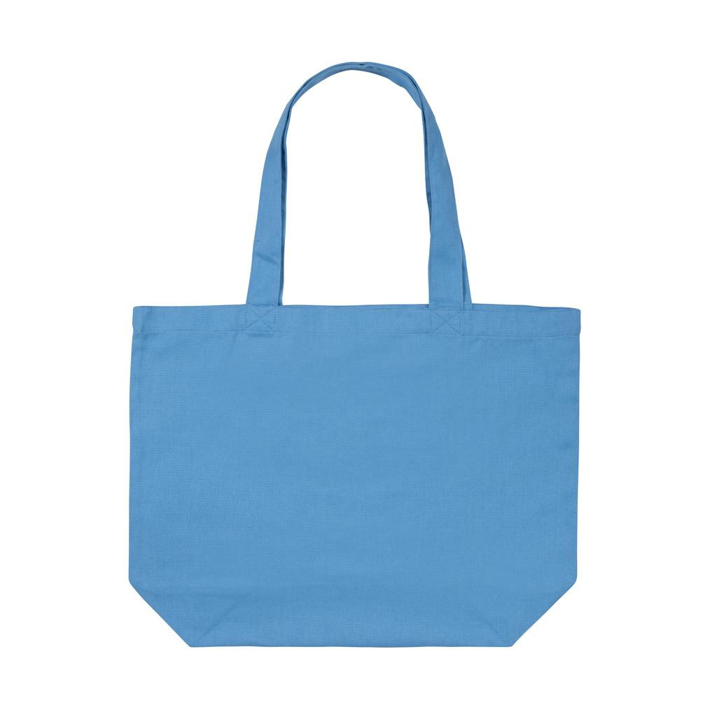 Geantă shopper din pânză reciclată 240 gsm cu buzunar Impact Aware™  tranquil blue