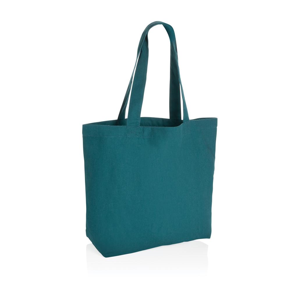 Geantă shopper din pânză reciclată 240 gsm cu buzunar Impact Aware™  verdigris