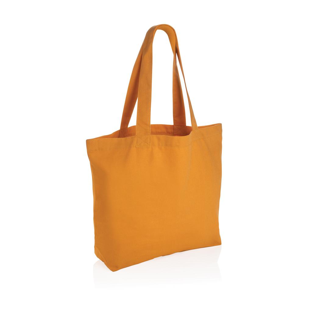 Geantă shopper din pânză reciclată 240 gsm cu buzunar Impact Aware™  sundial orange