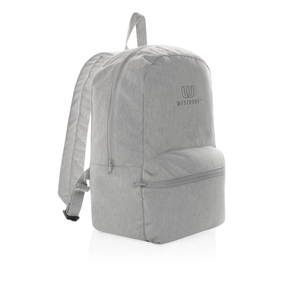 Rucsac din pânză reciclată 285 gsm, necolorată Impact Aware™  grey