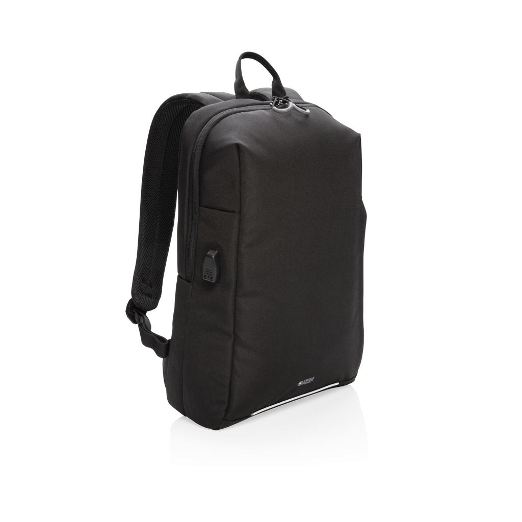 Rucsac pentru laptop cu protecție RFID și port USB A Swiss Peak AWARE™ black