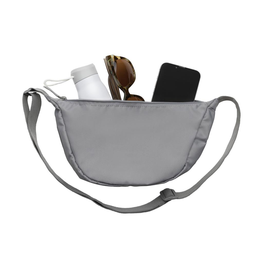 Geantă tip sling în formă de semilună Crescent AWARE™ RPET silver grey