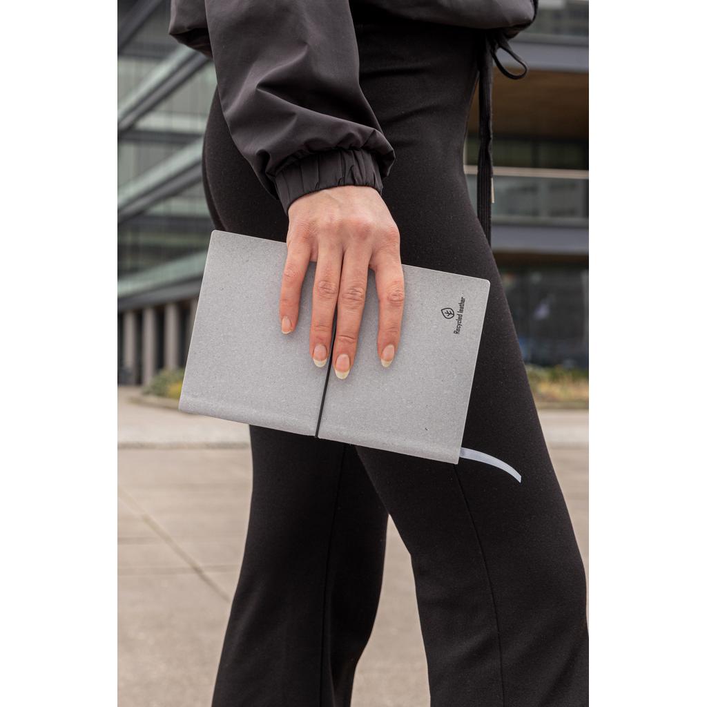 Carnet din piele reciclată A5 light grey