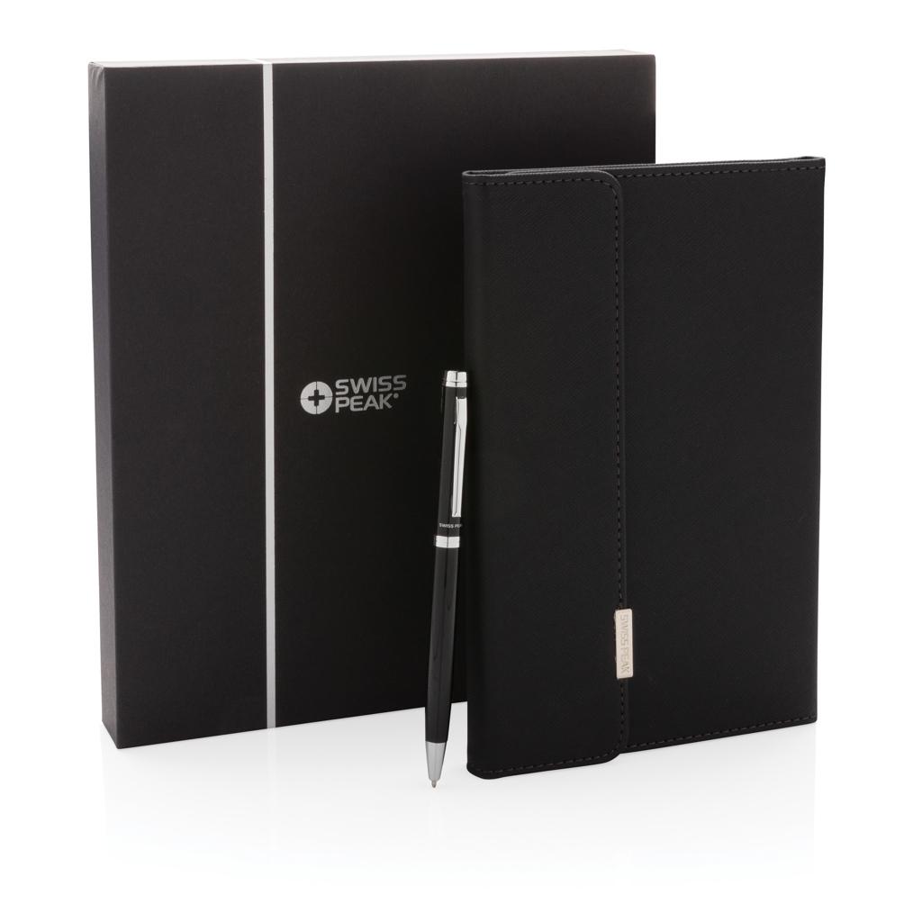 Set carnet de notițe deluxe A5 și pix Swiss Peak black