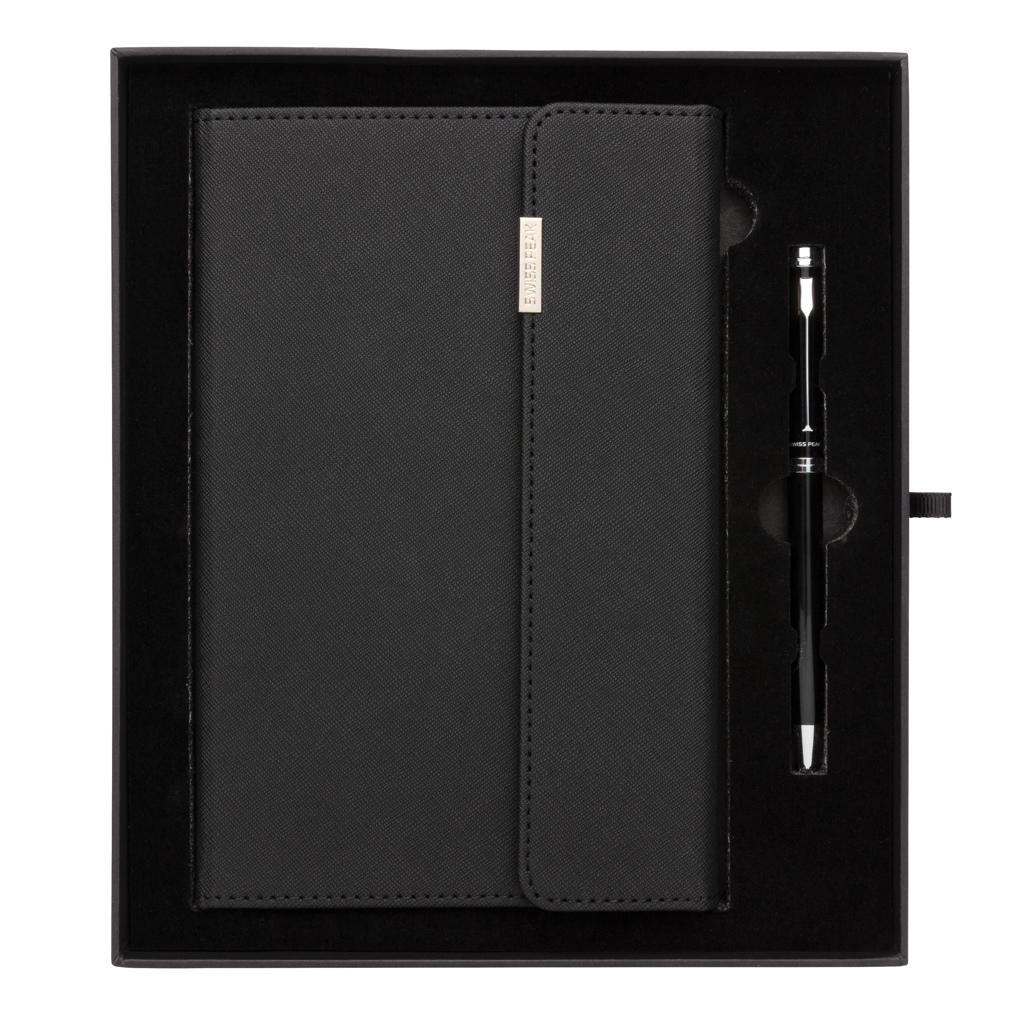 Set carnet de notițe deluxe A5 și pix Swiss Peak black