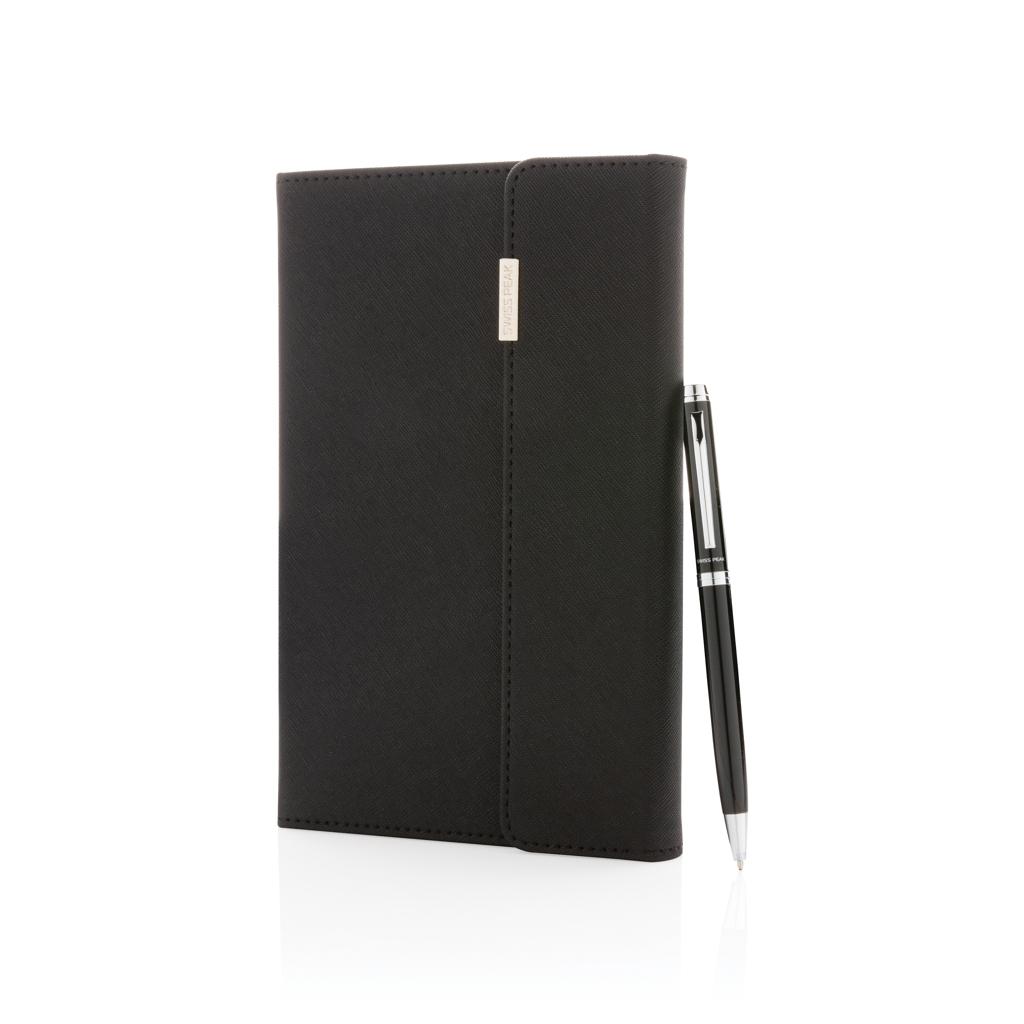 Set carnet de notițe deluxe A5 și pix Swiss Peak black