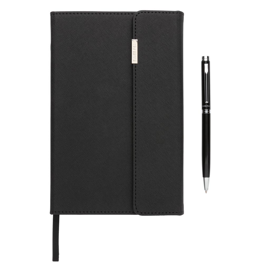 Set carnet de notițe deluxe A5 și pix Swiss Peak black