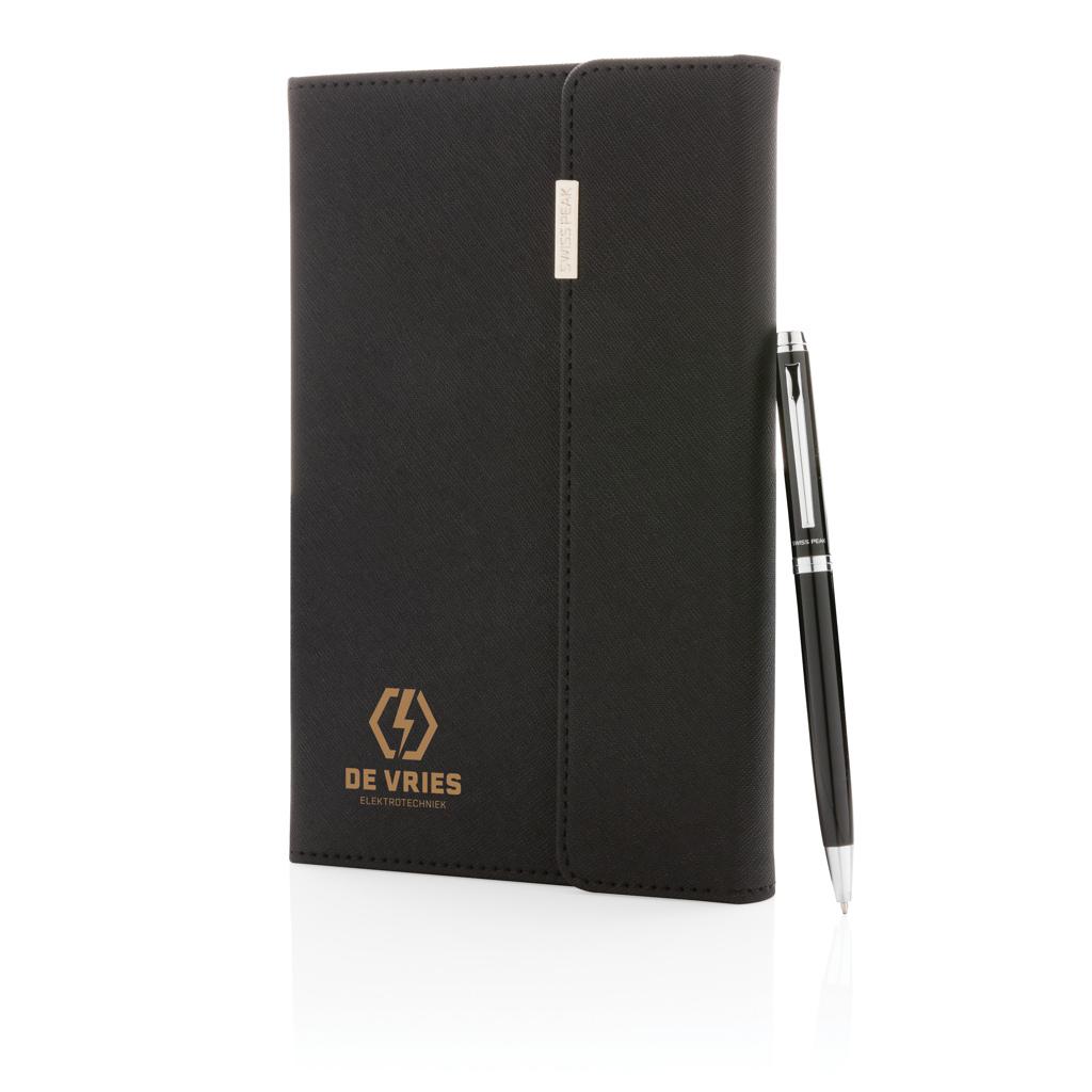 Set carnet de notițe deluxe A5 și pix Swiss Peak black