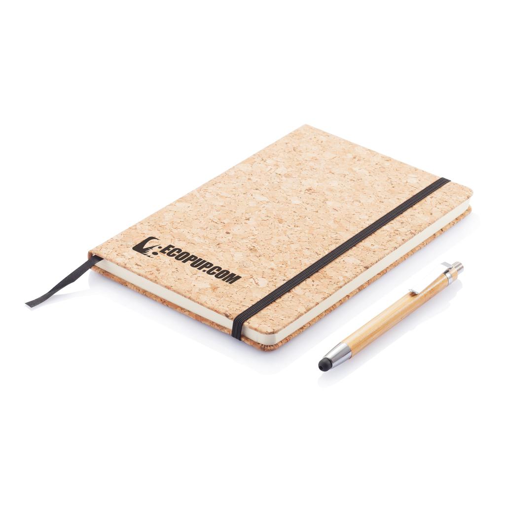 Carnet A5 cu pix din bambus, inclusiv stylus brown