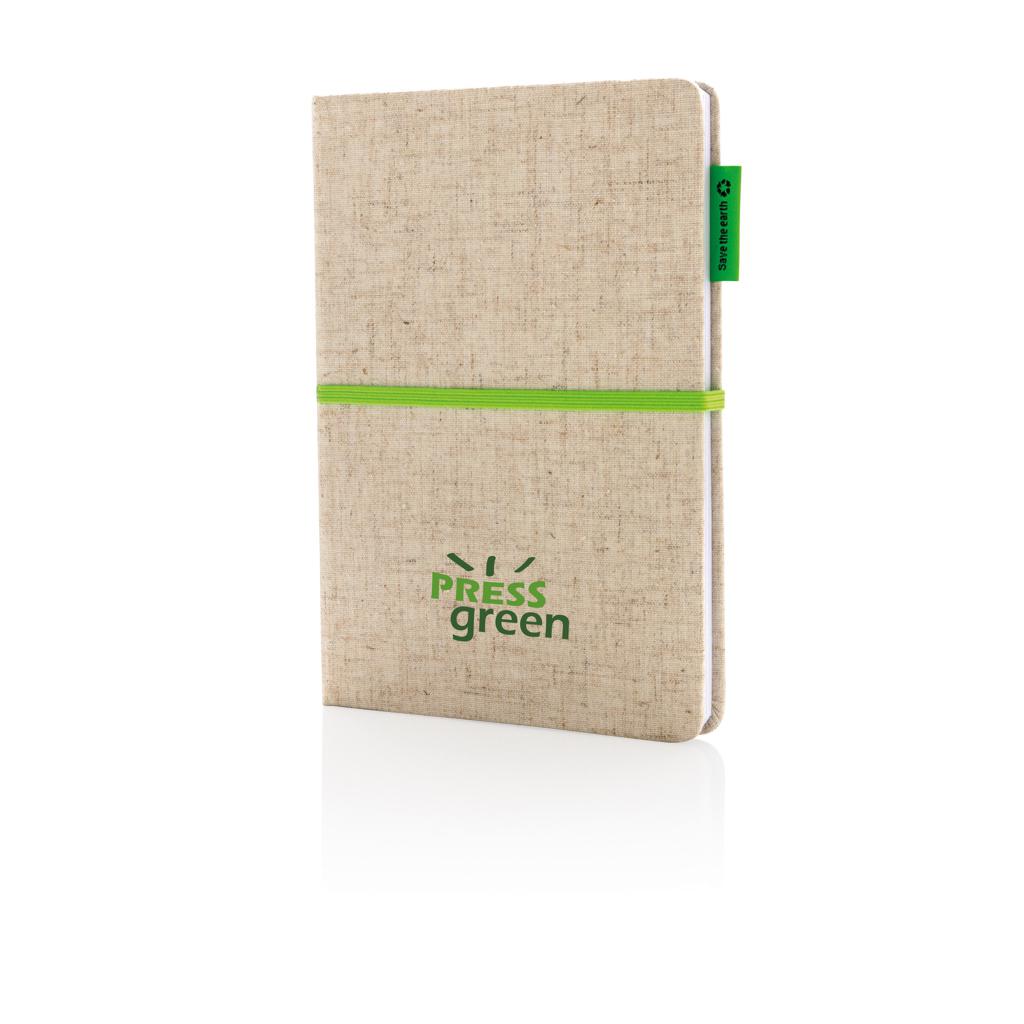 Carnet A5 din iută green