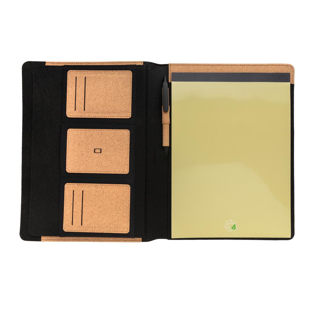 Portofoliu deluxe A4 din plută, cu pix brown