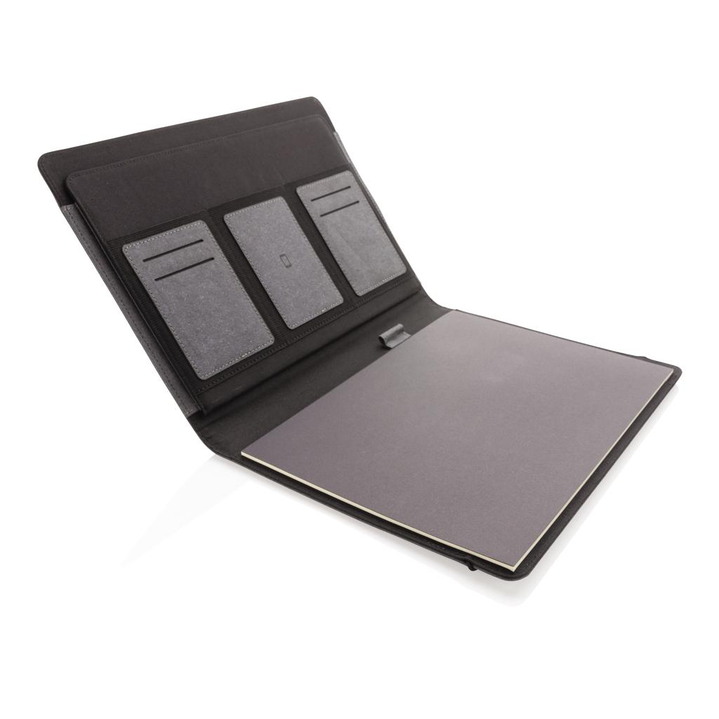 Portofoliu A4 din piele reciclată grey
