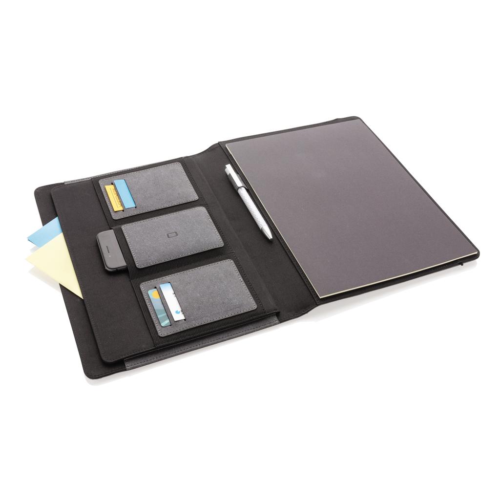 Portofoliu A4 din piele reciclată grey