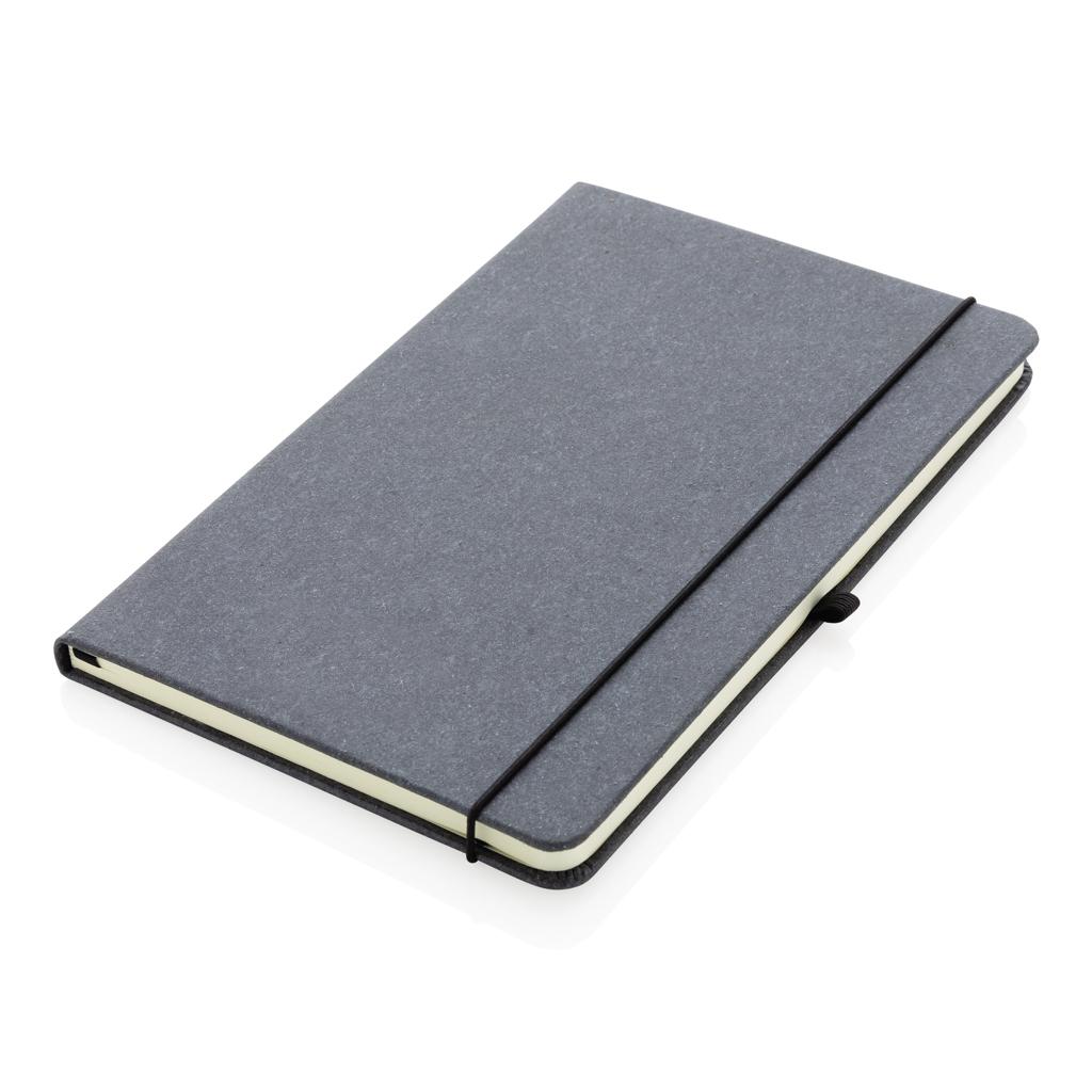 Carnet A5 cu copertă tare din piele reciclată grey