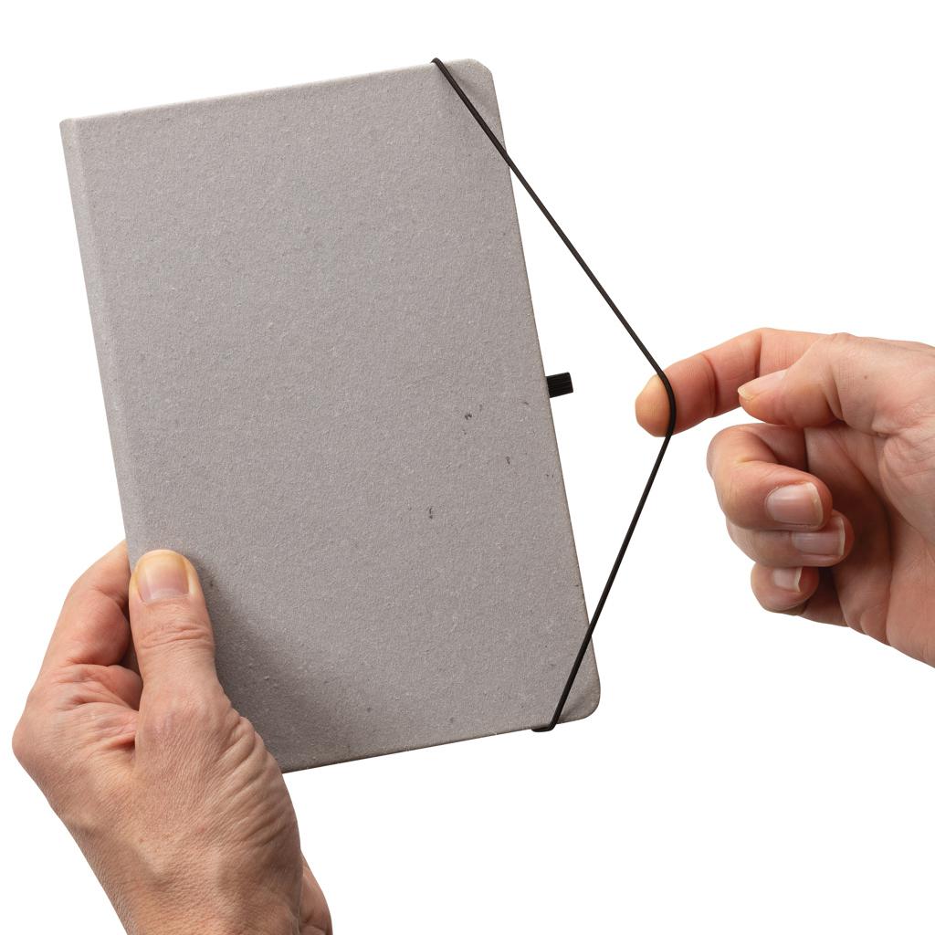 Carnet A5 cu copertă tare din piele reciclată light grey