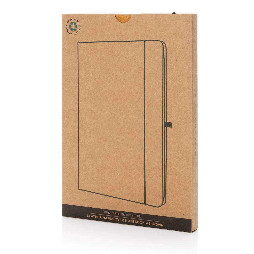 Carnet A5 cu copertă tare din piele reciclată brown