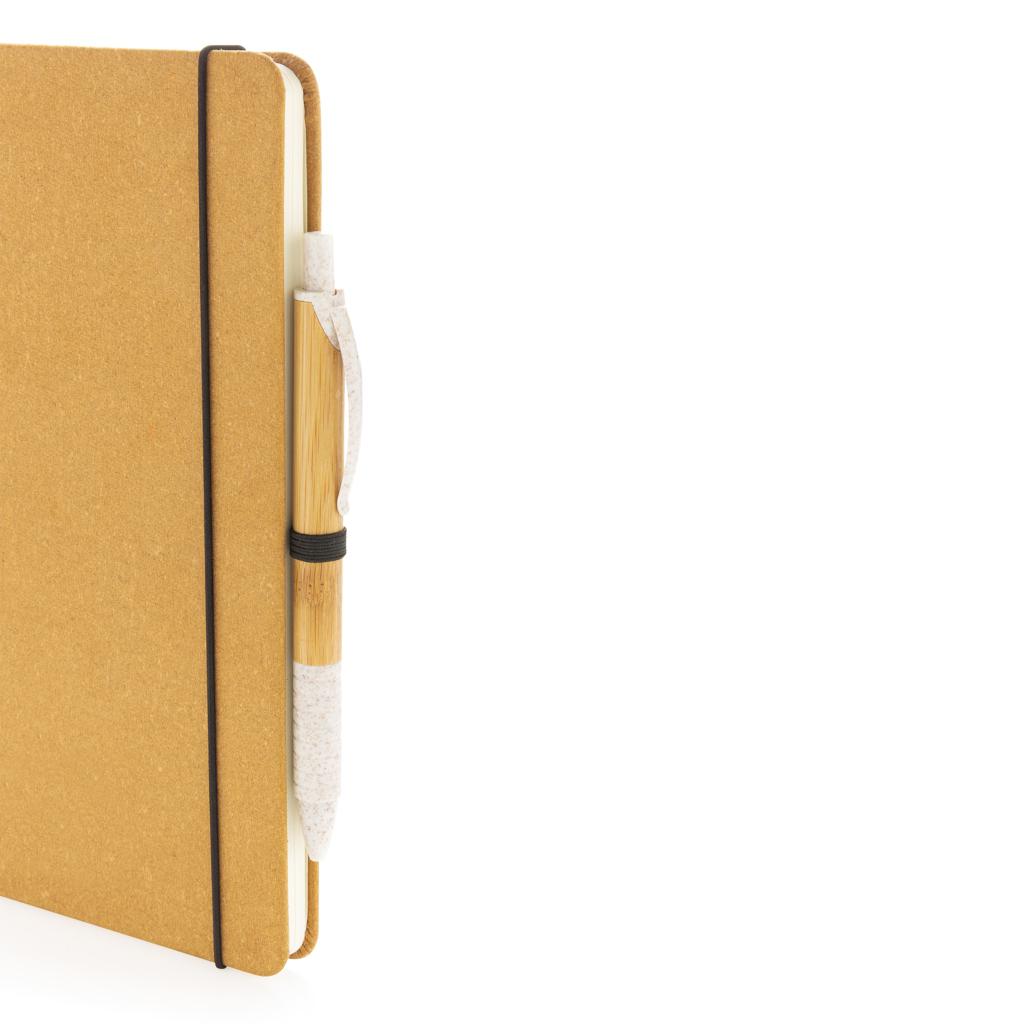 Carnet A5 cu copertă tare din piele reciclată brown