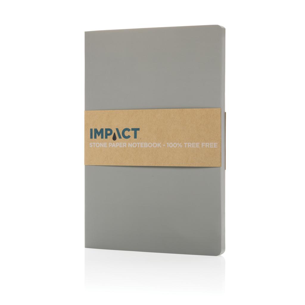 Carnet A5 cu copertă moale din hârtie de piatră Impact grey