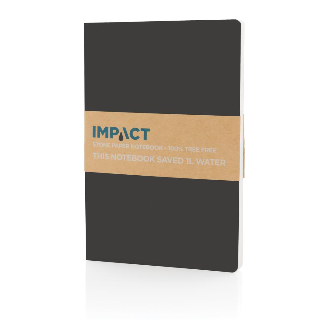 Carnet A5 cu copertă moale din hârtie de piatră Impact black