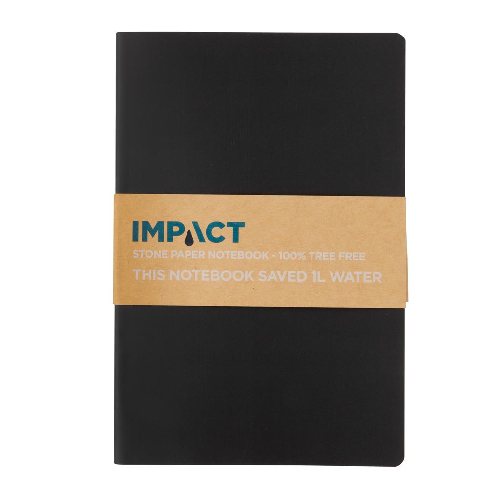 Carnet A5 cu copertă moale din hârtie de piatră Impact black