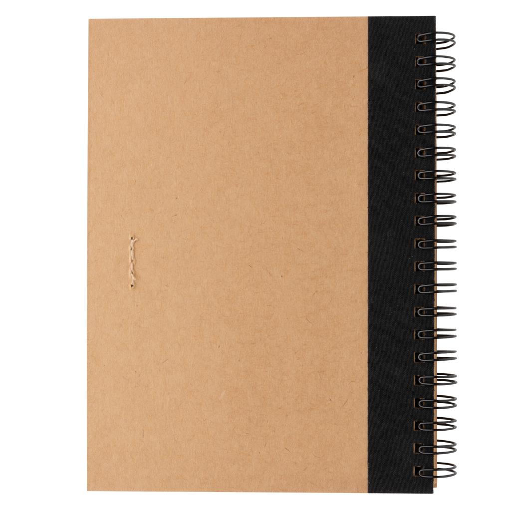 Carnet spiral din kraft cu pix  black