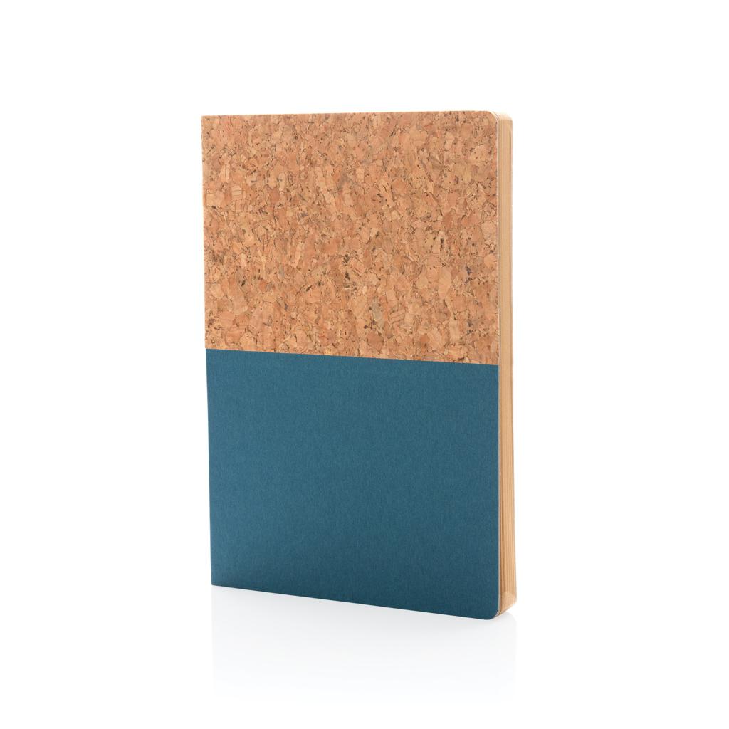 Carnet A5 din plută și kraft blue