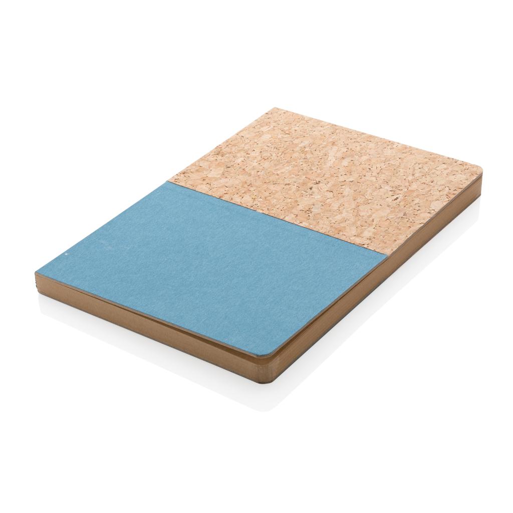 Carnet A5 din plută și kraft blue