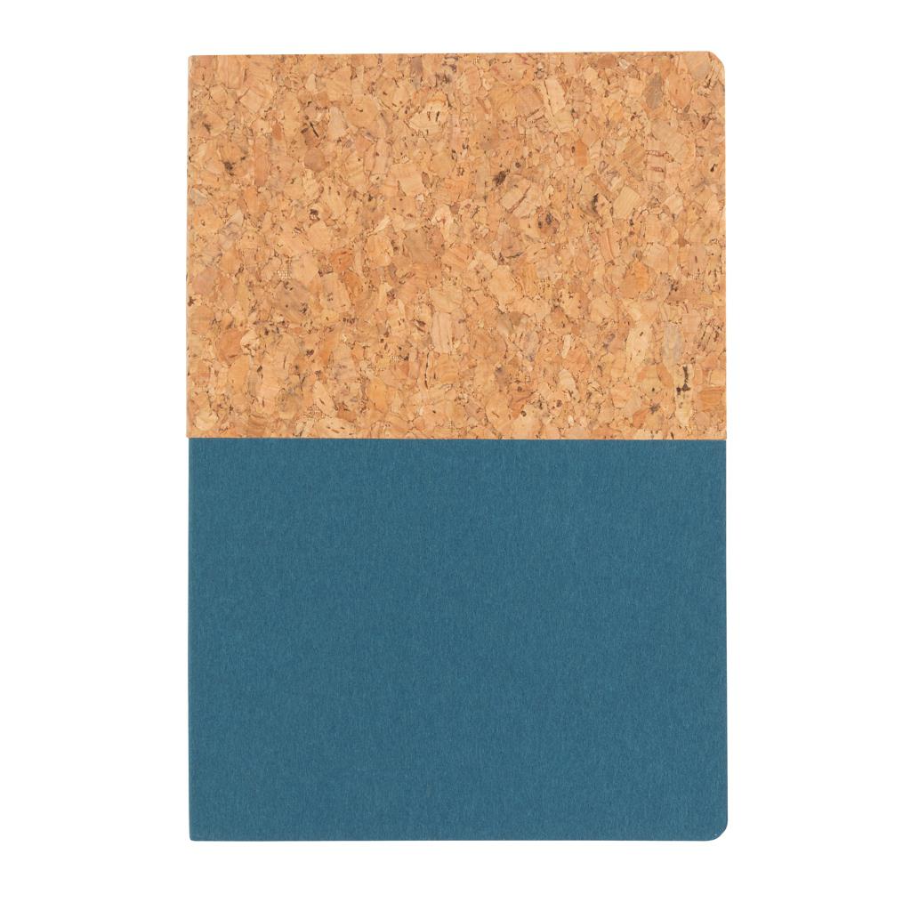 Carnet A5 din plută și kraft blue