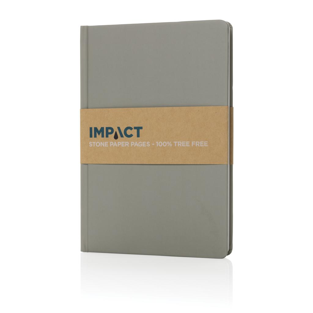 Carnet A5 cu copertă tare din hârtie de piatră Impact grey